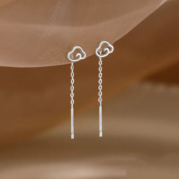 Korean Style Long Tassel Heart Drop Earrings - LaVie Jewelery