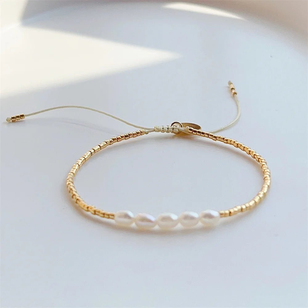 Gold Color Miyuki Beads Natural Pearl Bracelets Jewelry - LaVie Jewelery