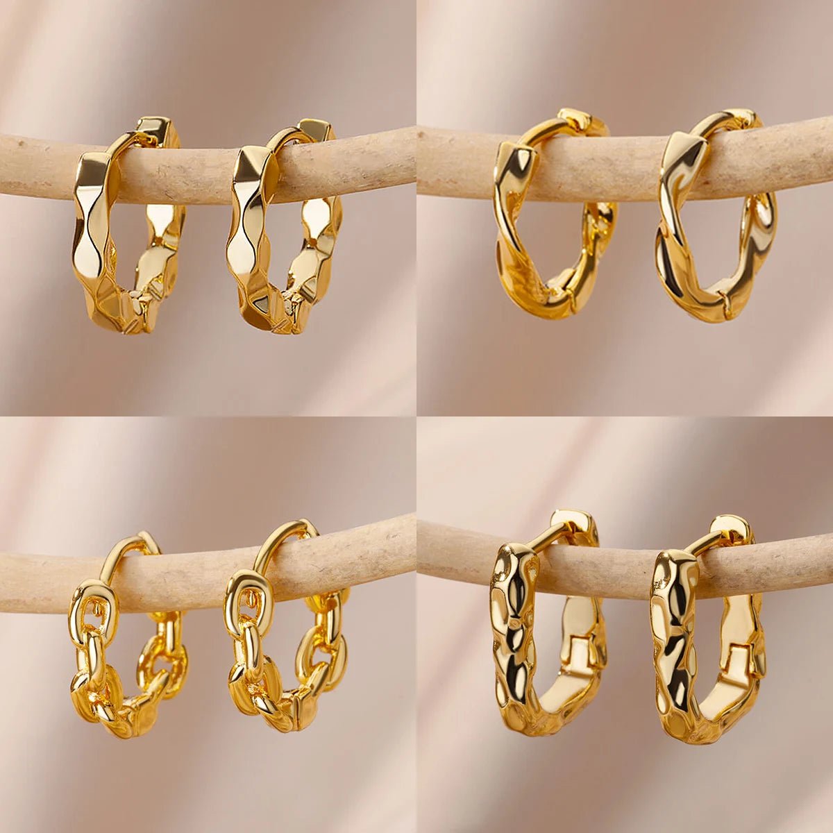 Stainless Steel Vintage Elegant Round Hoop Earrings - LaVie Jewelery