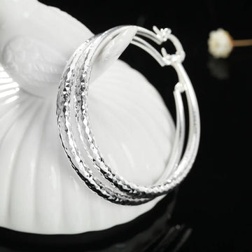 925 Sterling Silver 5CM circle hoop Earrings - LaVie Jewelery