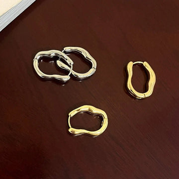 Irregular Oval Hoop Earrings - LaVie Jewelery