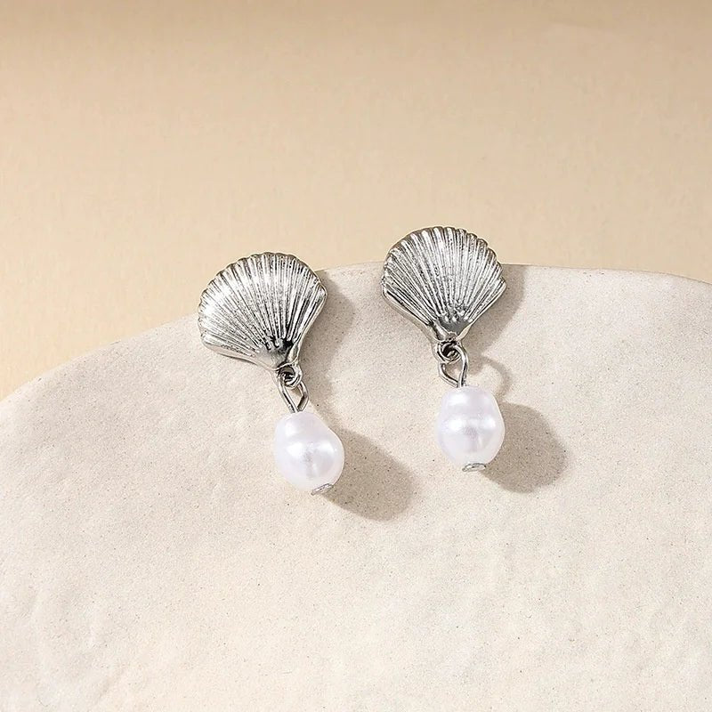 Starfish Pearl Drop Earrings - LaVie Jewelery