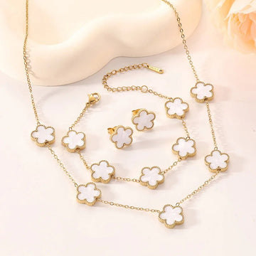 Stainless Steel Luxury Plum Blossom Jewelry Sets - LaVie Jewelery