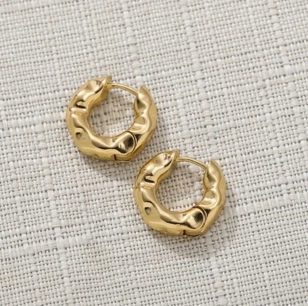 18K Gold Plated Silver Color Circle Hoop Earrings - LaVie Jewelery