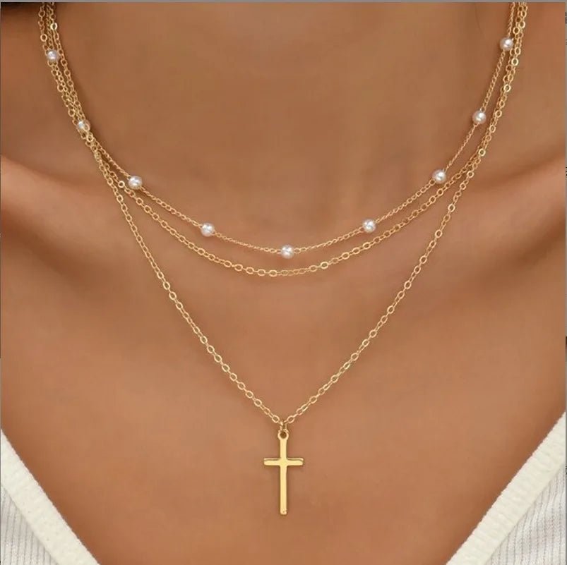 14K Gold Pearl Heart Pendant Necklace Set - LaVie Jewelery