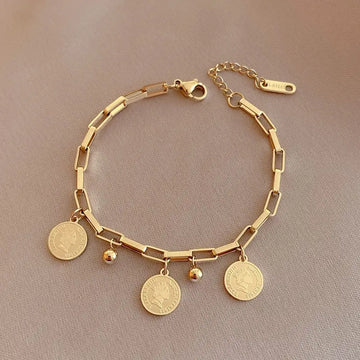 Gold Stainless Steel Pendant Bracelet - LaVie Jewelery