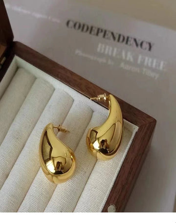 Gold Plated Teardrop Stud Earrings - LaVie Jewelery