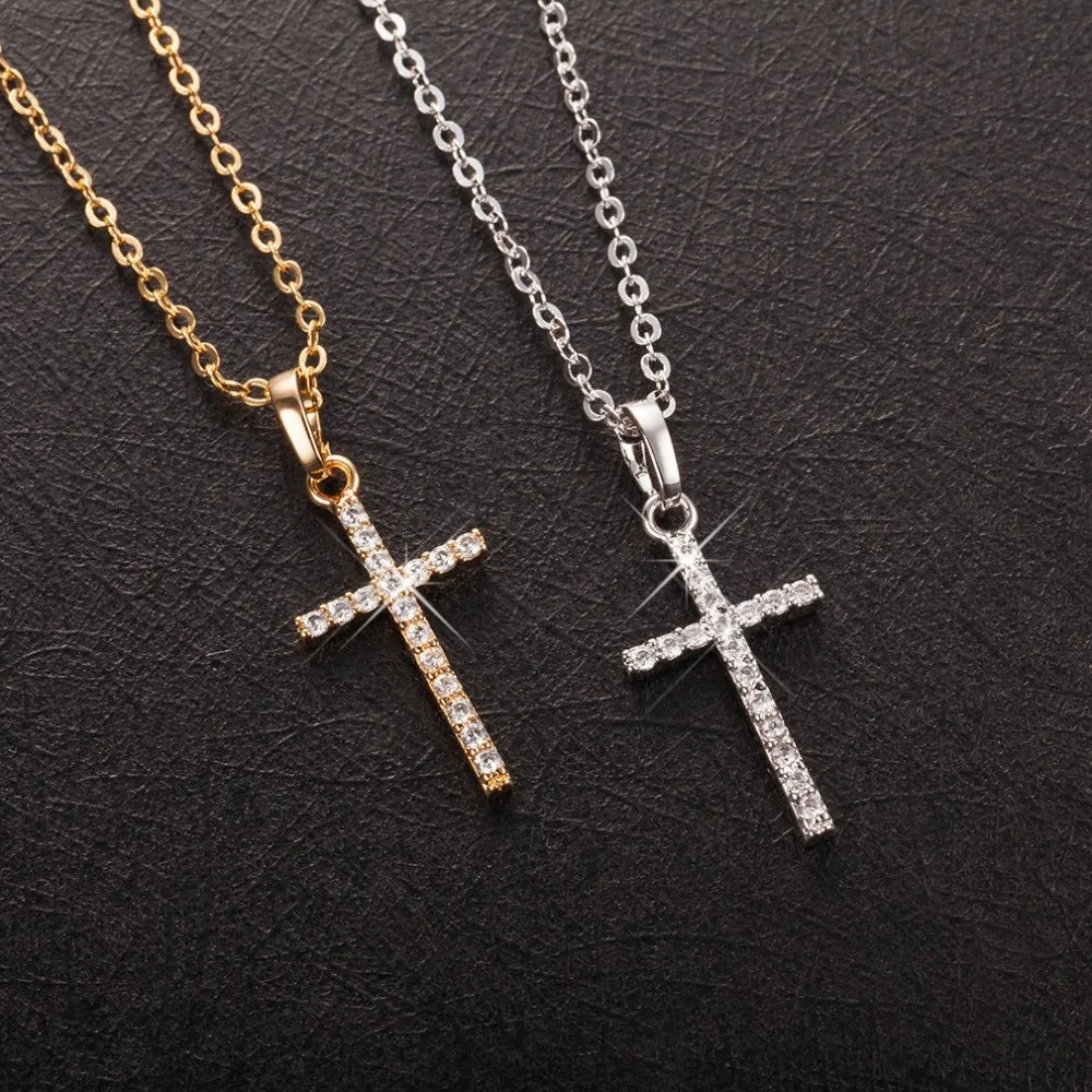 Cross Pendant Rhinestone Adjustable Necklaces - LaVie Jewelery