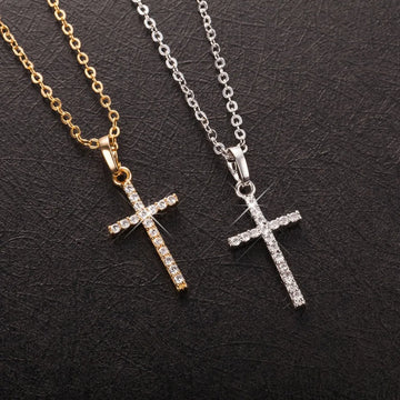 Cross Pendant Rhinestone Adjustable Necklaces - LaVie Jewelery