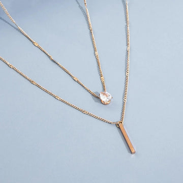 Multi - layer Star Heart Shape Water Drop Pendant Chain Necklace - LaVie Jewelery