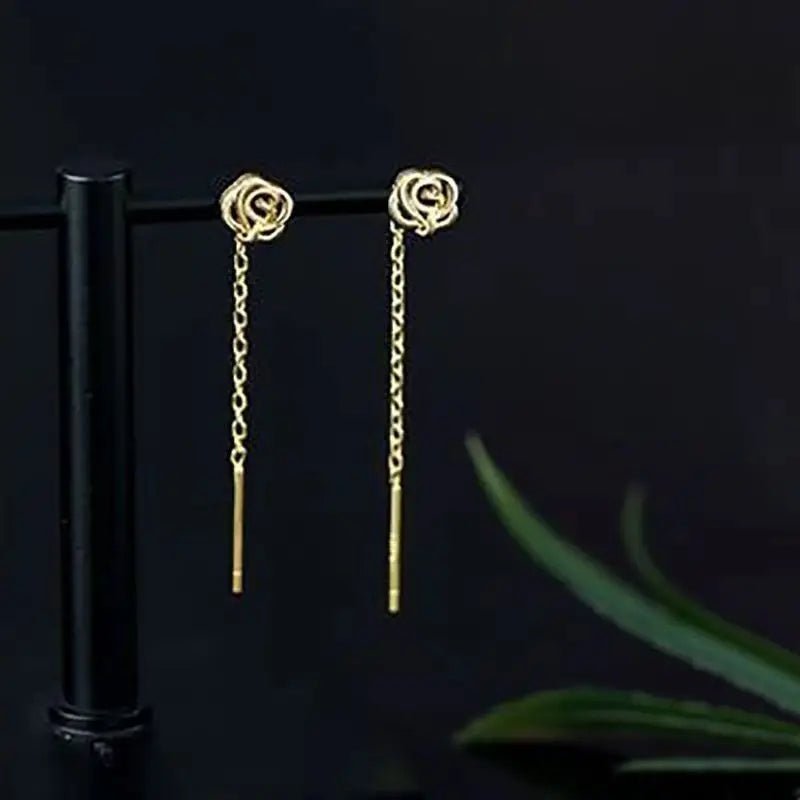 Korean Style Long Tassel Heart Drop Earrings - LaVie Jewelery